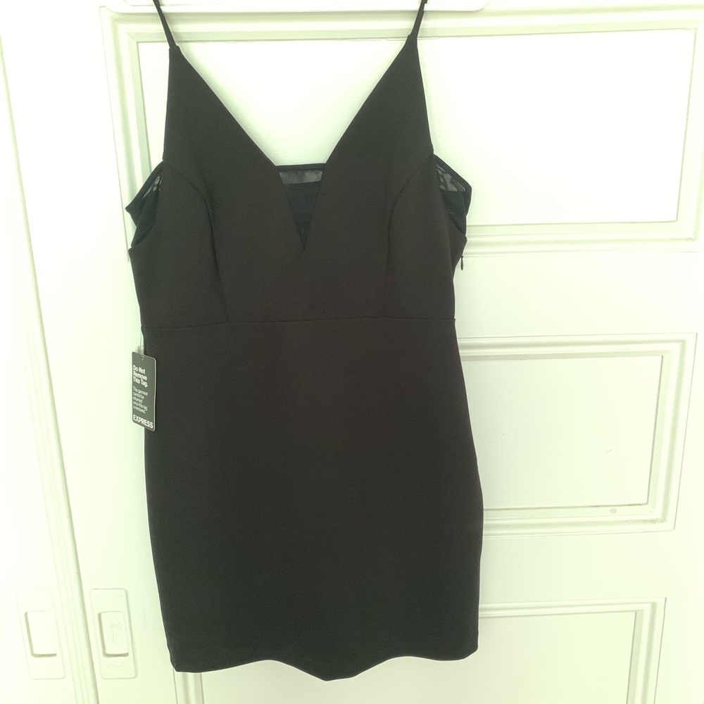 Express Mesh Inset Mini Sheath Dress - Picture 2 of 7